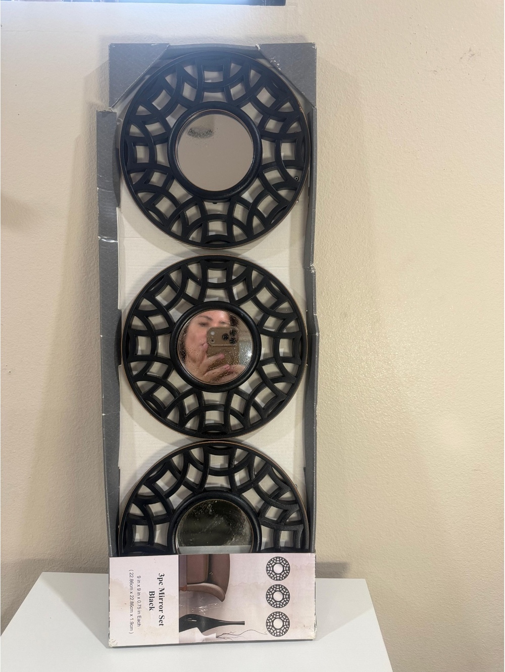Set of 3 Black mirrors